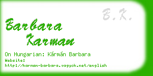 barbara karman business card